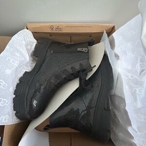 UGG Black Glitter Lace-Up Boots